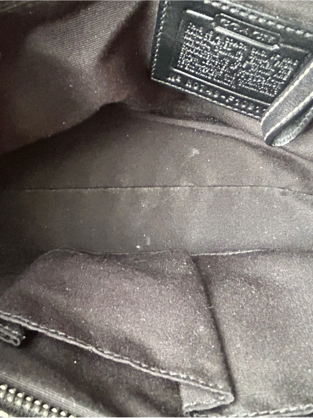 Coach Vintage Classic Black Leather Tote Bag with Contrast Stitching